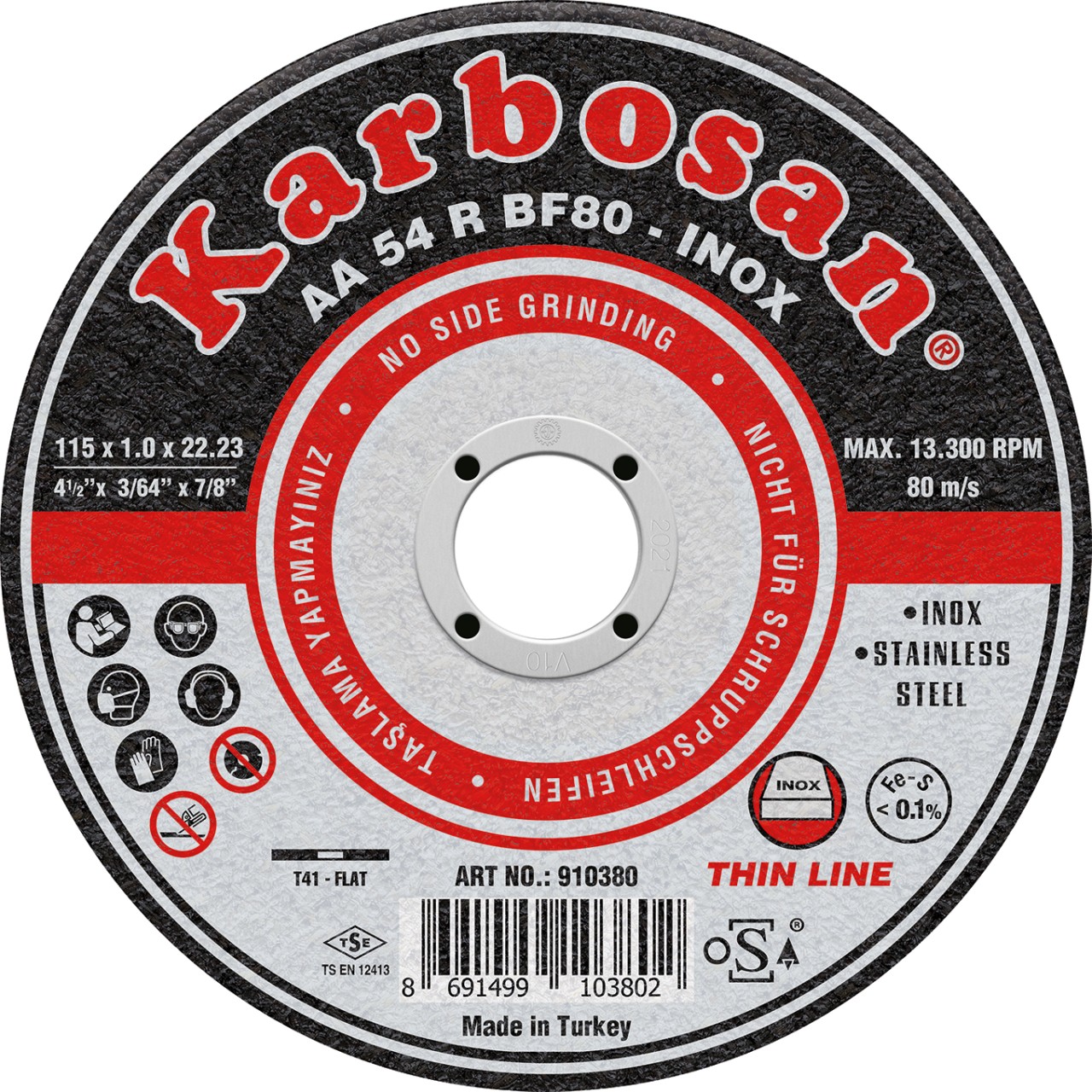 115X1X22 İNOX DÜZ THİNLİNE KESİCİ TAŞ