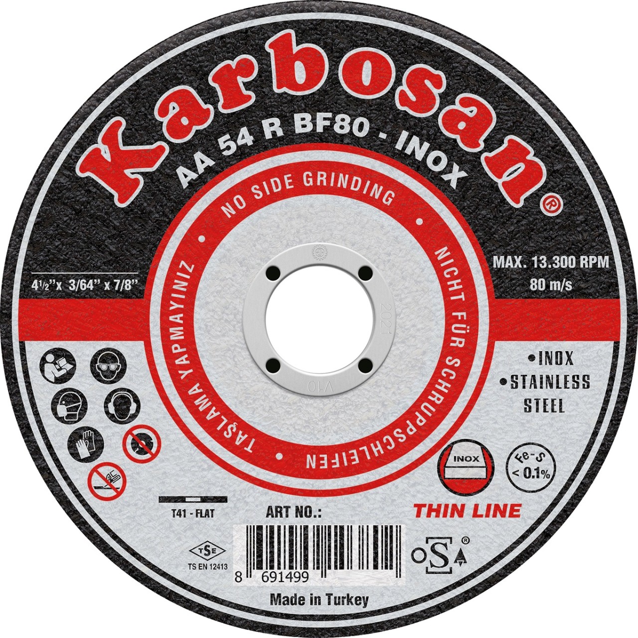 180X1,9X22 İNOX THİNLİNE KESİCİ TAŞ