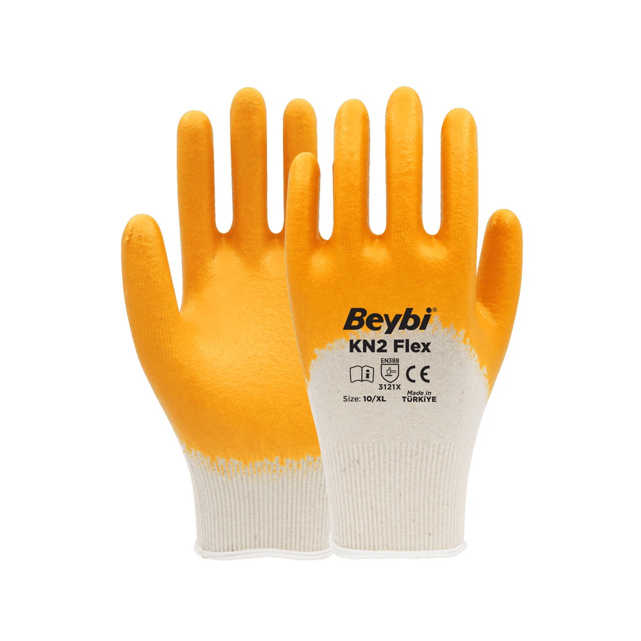 NİTRİL ELDİVEN PAMUK KN2 FLEX SARI 9