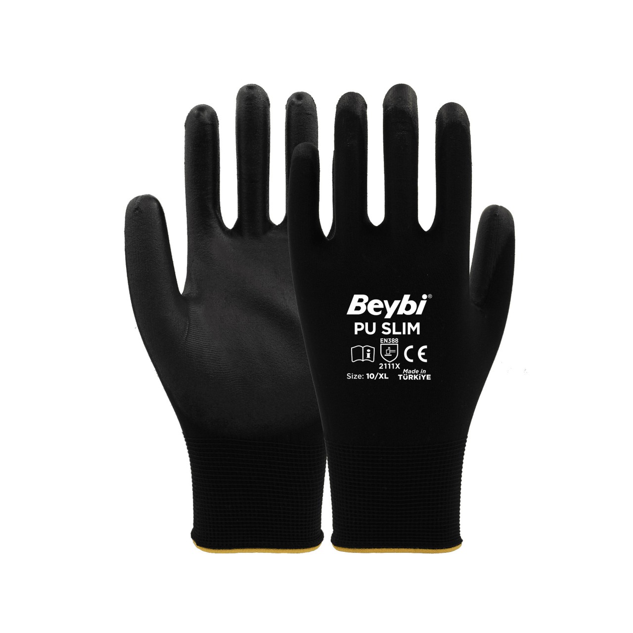 POLİÜRETAN KAPLI PU SLİM SİYAH ELDİVEN NO:10