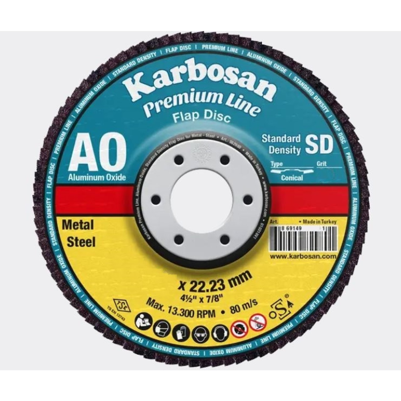 PREMİUMLİNE FLAP DİSK 180MM 40 KUM NK KONİK AO AXPR11 SD