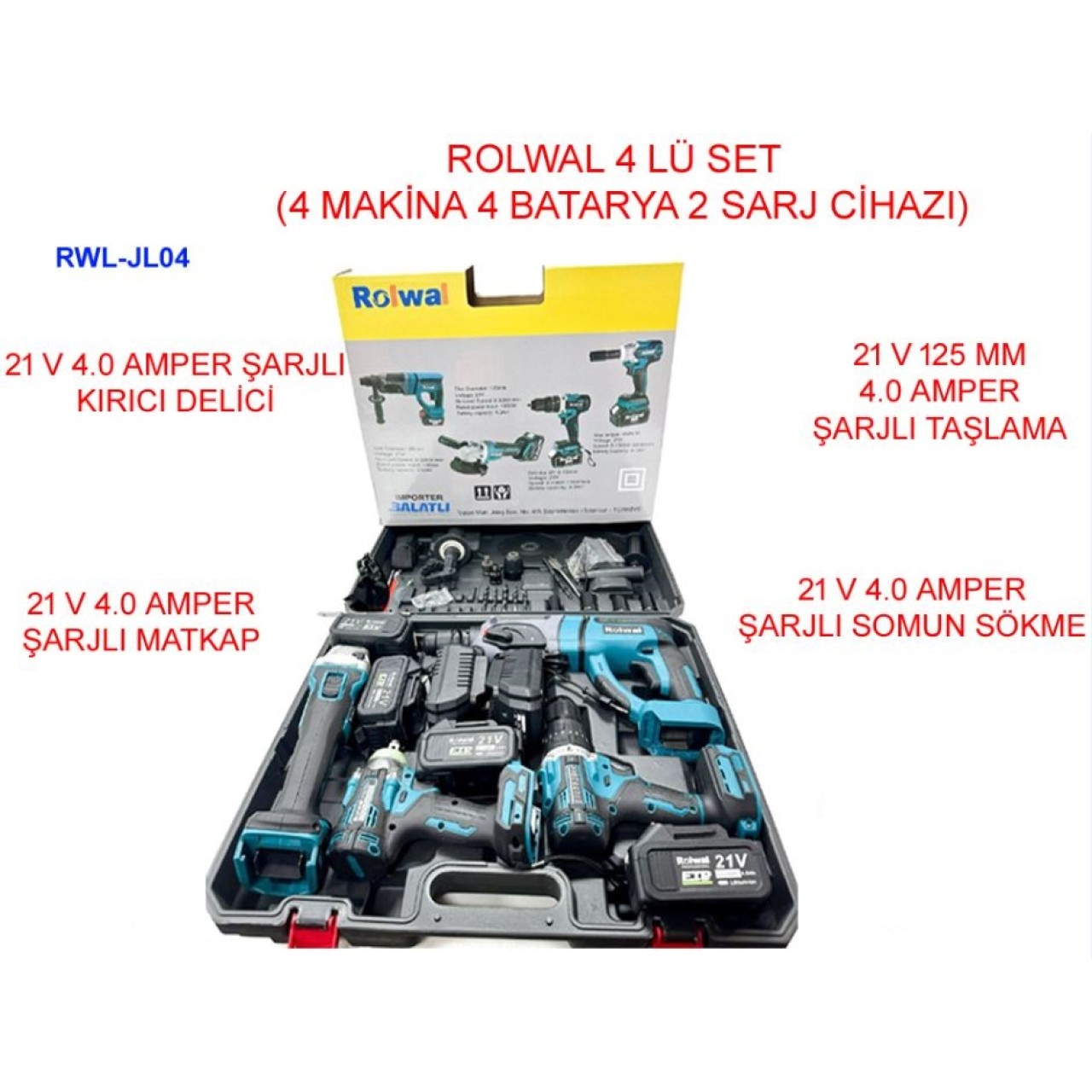 ROLWAL AKÜLÜ DÖRTLÜ SET