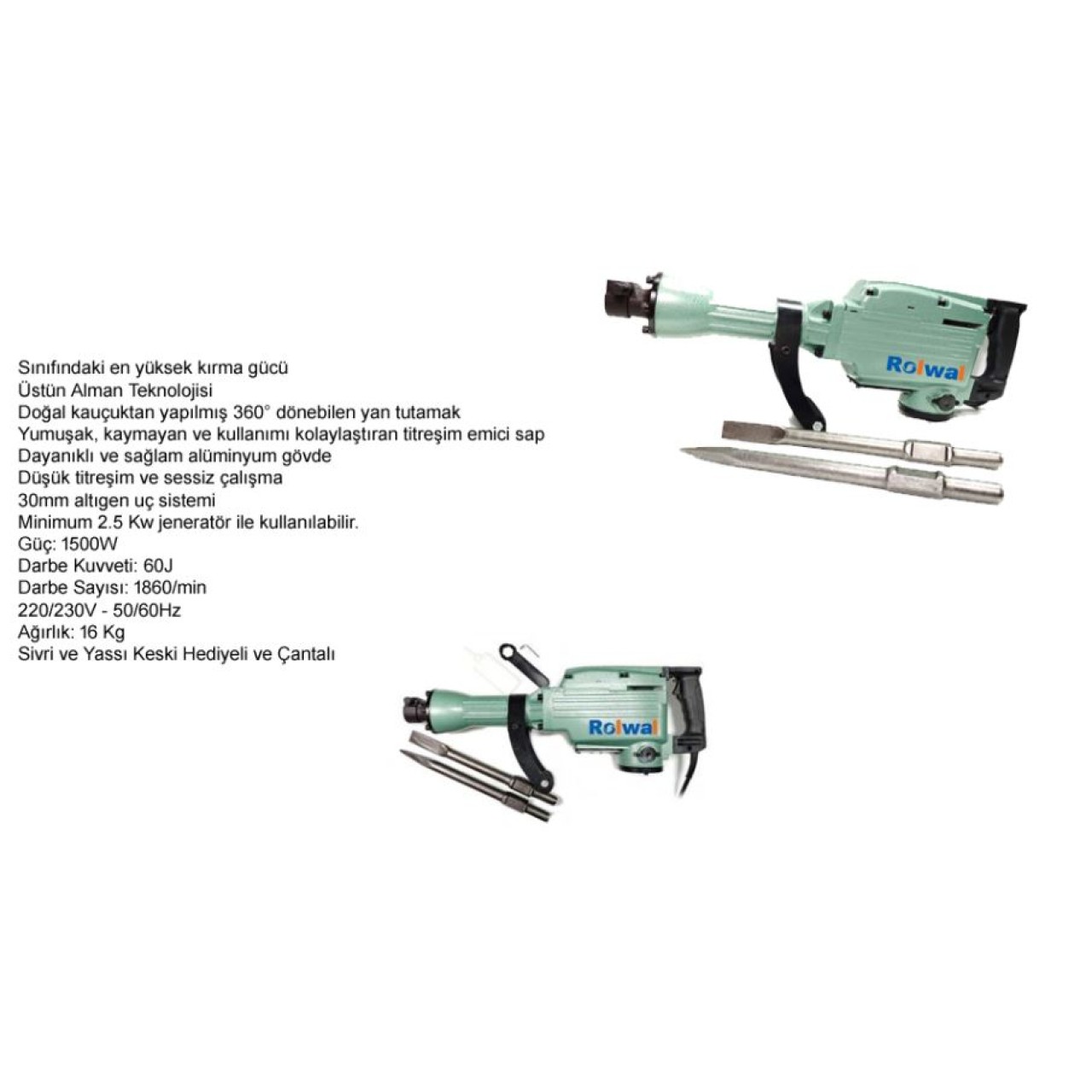 ROLWALL 16KG KIRICI 1500W 60J