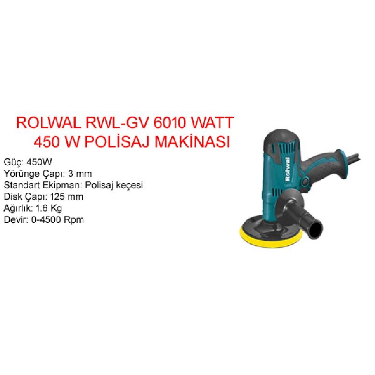 ROLWALL POLİSAJ MAKİNASI 450W GV6010