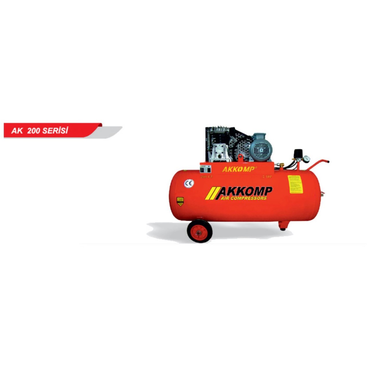 TEK KADEMELİ KOMPRESÖR 2HP 8 BAR 200LT TRİFAZE