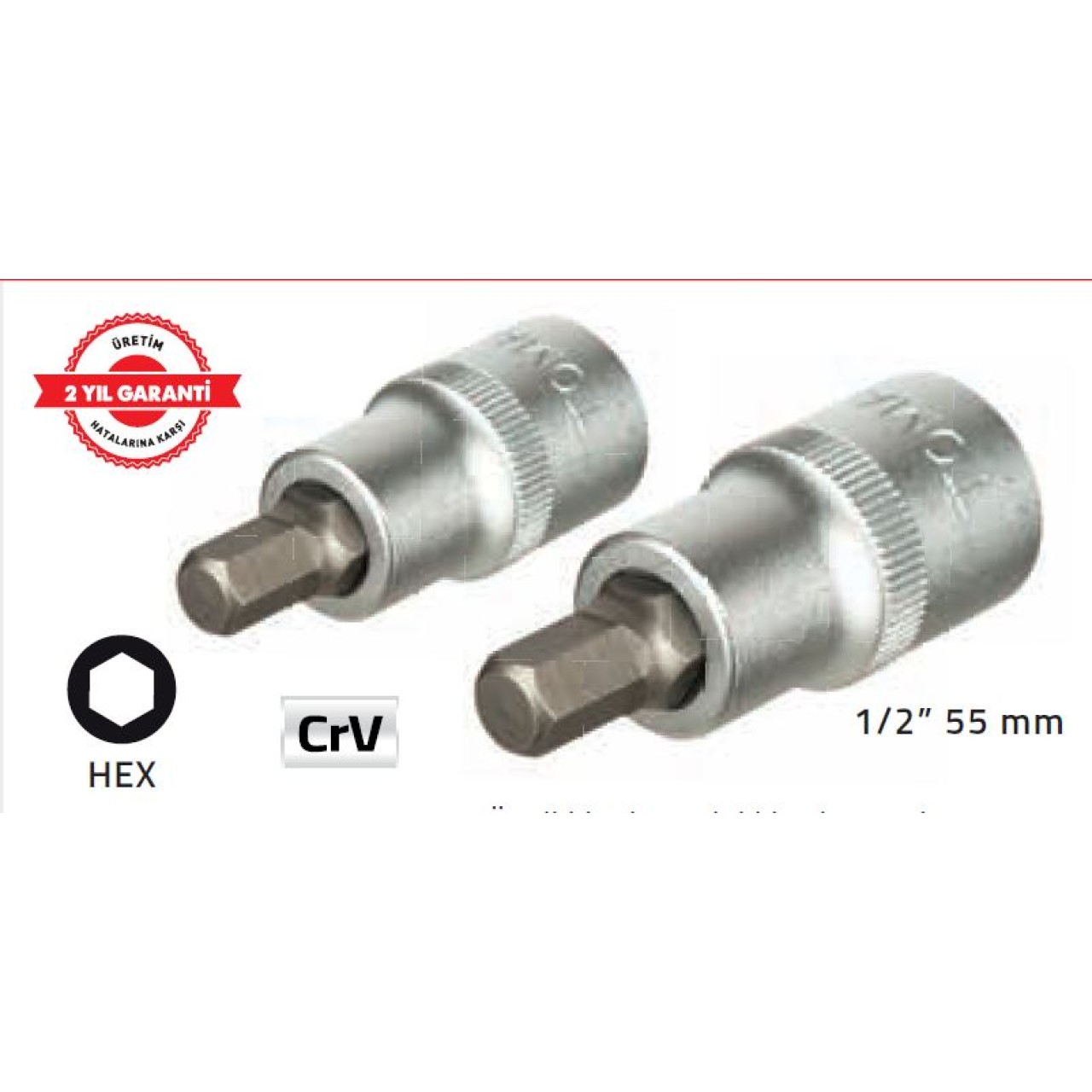 TOMAX 1/2''55MM LOKMALI ALLEN UÇ 8MM KISA