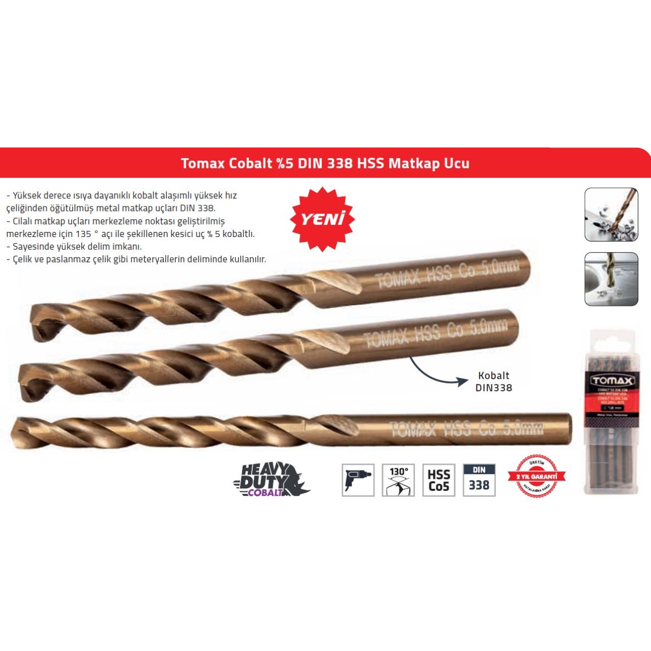 TOMAX HSS338 M.UCU %5 COBALT 4MM